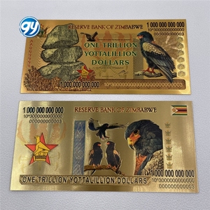 Billets de banque du <span class=keywords><strong>Zimbabwe</strong></span>, un milliard de yottalillions de dollars, billet en feuille d'or, trillon d'argent pour l'art, collectionnable, cadeaux d'affaires - Product Image 2
