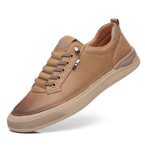 Mocassins en cuir de vachette pour hommes, bout rond, à enfiler, semelle extérieure en caoutchouc, semelle intermédiaire en EVA, chaussures décontractées toutes saisons - Product Image 5