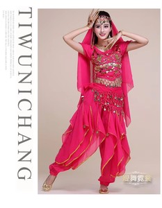 Jh848 Trending Style Dancing Clothing Set Stage Performance <strong>Dancer</strong> Wear Woman <strong>Belly</strong> Dance <strong>Costume</strong> 6 Piece Dance Suit for Women - Product Image 6