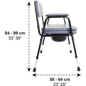<b>Padded</b> Commode <b>Chair</b> with Portable Toilet (2 in 1), Toilet <b>Chair</b> for Seniors, Commode <b>Chair</b>, Toilet Lift <b>Chair</b> for the Elderly - Product Image 3