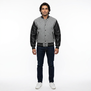 2024 FINER THREADS Custom High Quality Cotton Stand Front Breathable Embroidered Varsity <b>Jacket</b> <b>Men</b> Premium Winter Wear Unique - Product Image 1