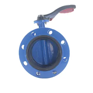 Industrial Double Flange Ductile Cast Iron Gear Operated Butterfly Valve Double Eccentric Flange Butterfly Valve