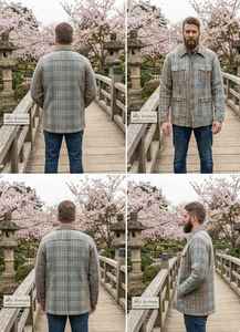 Veste Kantha réversible en coton biologique vintage, écologique, cousue à la main, style bohème, devant ouvert, vente ODM - Product Image 4