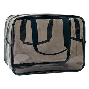 Pochette de voyage transparente en PVC imperméable avec fermeture éclair et poignée pour maquilleurs professionnels - Product Image 4