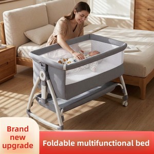 <span class=keywords><strong>Culla</strong></span> Portatile in Tessuto Peluche Multifunzionale Pieghevole per Neonati, Lettino da Viaggio Regolabile in Altezza con Rete Traspirante - Product Image 4