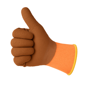 Guantes DE TRABAJO impermeables de seguridad para invierno con Forro cálido cepillado Terry térmico recubierto de látex - Product Image 4