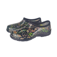Sabots et bottes de pluie en PVC, TPR, TPE, imprimés artistiques de design de mode, pour jardin, chasse, extérieur, imperméables, légers, souples, style pieds nus, à la cheville