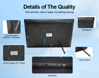 Uso comercial RJ45 Poe Wifi Pantalla táctil Pantalla todo en una PC 15 15,6 pulgadas Tableta Android montada en la pared