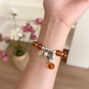 Citrine <b>Bracelet</b> S925 Sterling Silver Women's Lucky <b>Bead</b> Charm Elegant Chinese Style Jewelry Everyday Wear - Product Image 2