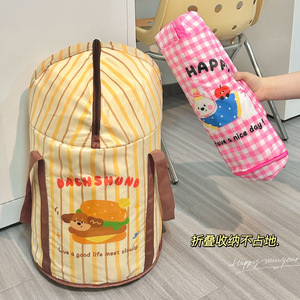 Sac de bain de pieds pliable rond portable pour la maison et le dortoir, fonction simple, modèle Miss, hauteur au-dessus du genou - Product Image 3