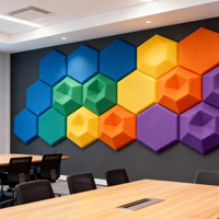 Panneaux muraux décoratifs écologiques insonorisants hexagonaux 3D modernes pour la décoration intérieure avec panneau acoustique NRC 0.9