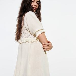 Vestido Blanco al por Mayor OEM, Vestidos Plisados para Mujer, Vestido Casual de Punto para Mujer - Product Image 3