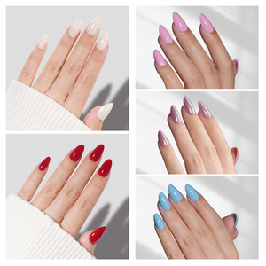 <span class=keywords><strong>Uñas</strong></span> Postizas <span class=keywords><strong>de</strong></span> Almendra <span class=keywords><strong>Cortas</strong></span>, 32 Piezas, Venta al Por Mayor, Hechas a Mano, Color Sólido, con Brillo Fino Aurora, Removibles, Cobertura Completa - Product Image 5