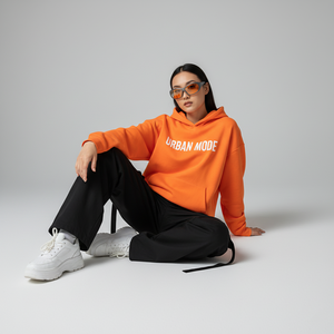 Sweat-shirt à capuche oversize imprimé pour femme, couleur pastel teinte en usine, 320GSM, épaules tombantes, haut vierge - Product Image 2