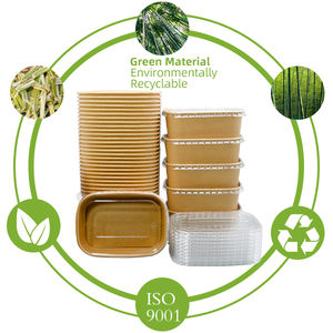 صندوق غداء من الورق المقوى القابل للتحلل الحيوي بشعار قابل للتخصيص، متوفر بأشكال مربعة ومستطيلة للوجبات الجاهزة والسلطات والحلويات - Product Image 2