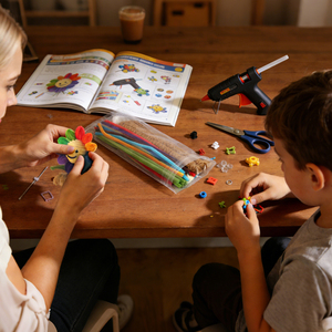 Kit de bricolage en peluche de corail avec nettoyeur de tuyaux en peluche de couleur unie, <span class=keywords><strong>visage</strong></span> souriant de tournesol avec centre arc-en-ciel - Product Image 6