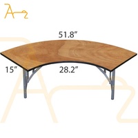 2023 dernière demi-lune style européen conception serpentine forme table de mariage tables à manger en bois pour événement de banquet