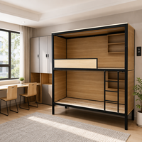 Lit superposé en bois massif au design moderne pour écoles, usage commercial, dortoirs, appartements, style hôtel e-sport, capsule spatiale