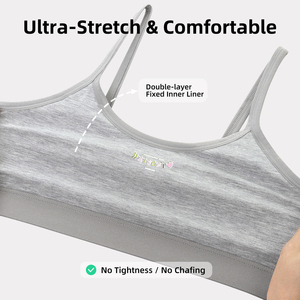 <span class=keywords><strong>Soutien</strong></span>-<span class=keywords><strong>gorge</strong></span> d'entraînement pour filles avec doublure fixe double couche et bralette en coton viscose ultra-douce pour adolescentes - Product Image 5