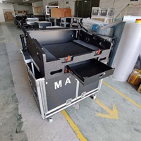 Flight Road Console Flip up Hydraulic Mixer Case pour consoles audio numériques MA avec support pour ordinateur portable