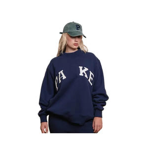 <span class=keywords><strong>Felpa</strong></span> <span class=keywords><strong>Oversize</strong></span> da <span class=keywords><strong>Donna</strong></span> con Collo Alto, Maniche Lunghe, Casual, in Pile, con Grafica Ricamata, Pullover - Product Image 1