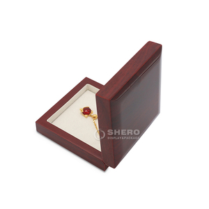 High‑End Flip‑Open Wood Packing Box Square MDF Structure Soft Flock Interior OEM ODM Service For Global <b>Jewelry</b> Shop - Product Image 4