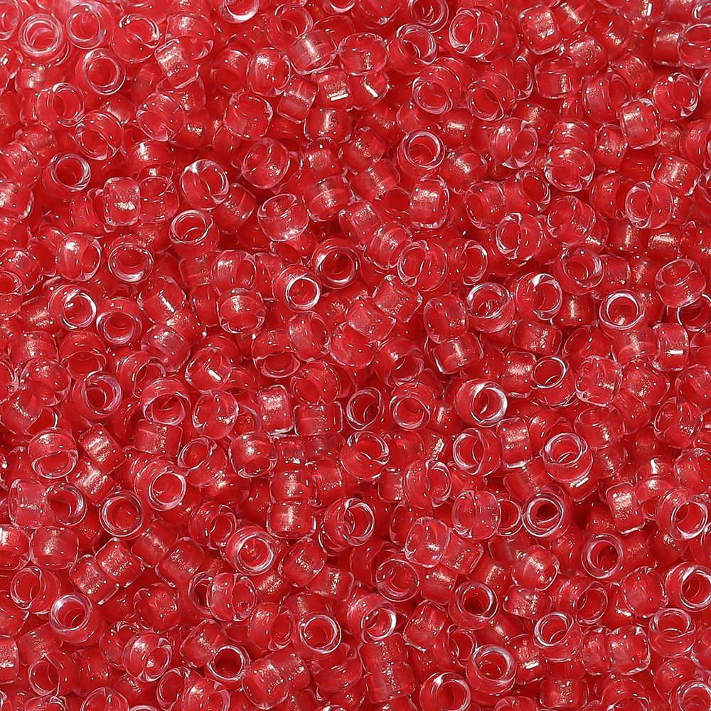 Perles de rocaille chargées en verre - Rouge