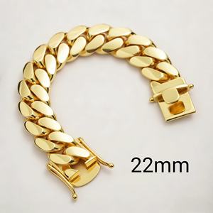 Collier ras du cou en gros, chaîne cubaine en or 18 carats personnalisée, chaîne cubaine Miami en or 24 carats, collier chaîne cubaine Miami 20 mm - Product Image 5