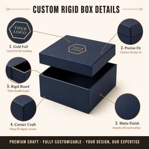 Luxe <b>Jewelry</b> Gift <b>Box</b> Rigid Paper Packaging with Gold Foil Logo Satin Liner High-End <b>Jewelry</b> Storage Rectangle Shape - Product Image 5