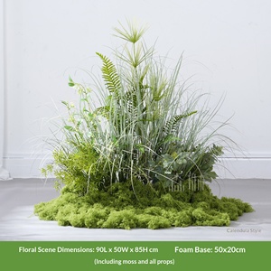 Plantes vertes artificielles pour aménagement paysager, fausse mousse, arrangements floraux de mariage, combinaison décorative, herbe artificielle de luxe pour intérieur - Product Image 3