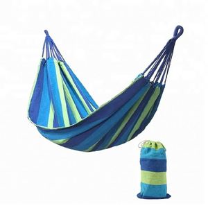 Hamaca Doble Plegable con Soporte de Acero Ajustable, Hamaca Portátil de Lona de Algodón para Acampar al Aire Libre - Product Image 1