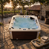 Jacuzzi de loisirs extérieur pour la famille, 5 places avec fauteuils inclinables confortables, système de filtration à cartouche
