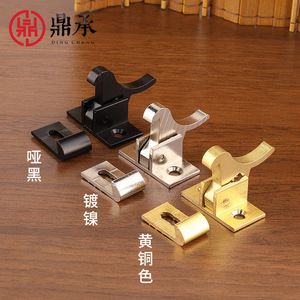 Loquet de porte en cuivre de style chinois Ding Cheng, à montage en surface, avec verrou automatique antivol en laiton pour porte et fenêtre, nouveau modèle traditionnel - Product Image 1