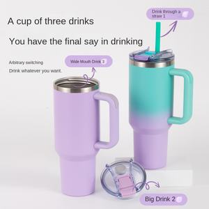 Vente chaude 304 Gobelets isolés en acier inoxydable Poignée de grande capacité avec voyage sous vide à ampoule de glace à trois boissons - Product Image 3