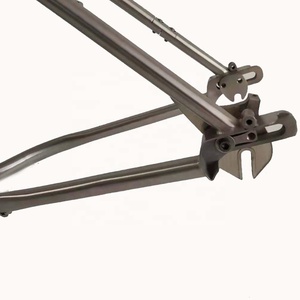 Cadre de <span class=keywords><strong>VTT</strong></span> en titane argenté NH avec passage de câbles interne et transmission par <span class=keywords><strong>courroie</strong></span> pour vélos à pneus larges et vélos de route (garantie 2 ans) - Product Image 5
