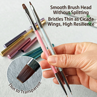 Ensemble de pinceaux à ongles en gel double tête Macaron OEM ODM, professionnels pour le traçage et la construction de gels, pour l'extension et la peinture des ongles