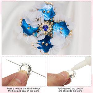 PATIKIL Boutons en strass à dos plat à coudre, avec cristaux en verre et base métallique, pierres à griffes pour l'artisanat, les vêtements, les chaussures et les chapeaux - Product Image 4