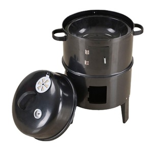 <span class=keywords><strong>Barbecue</strong></span> à <span class=keywords><strong>charbon</strong></span> en métal noir trois-en-un pour cour extérieure, facile à assembler en stock - Product Image 5