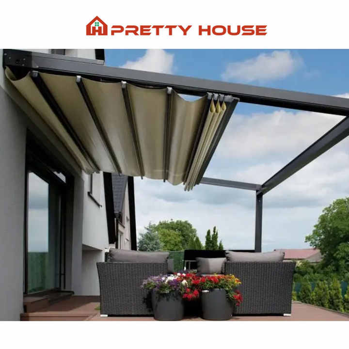 Outdoor Sunshade Remote Control Powder Coating Aluminium