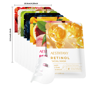 Masque <span class=keywords><strong>Visage</strong></span> Hydratant et Nourrissant en Feuille pour Voyage aux extraits de Fraise, Huile d'Olive, Mangue, Myrtille, Mûre, Riz, Raisin et Pêche - Product Image 4