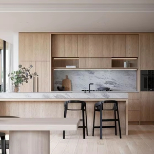 Cbmmart thanh lịch gỗ sồi trắng MDF gỗ ván ép carcase lắp ráp tủ bếp với đảo thanh lịch vượt thời gian - Product Image 4