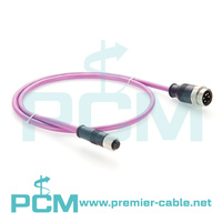 Cordon 7/8 ''5 pôles mâle à M12 femelle A-Code 5Pin moulé câble d'extension à double extrémité pour moteur d'automatisation DeviceNet CAN Bus
