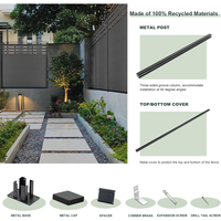 Valla decorativa de plástico y madera para exteriores, valla impermeable WPC, enrejado de privacidad, juego de paneles de valla para el hogar y el jardín