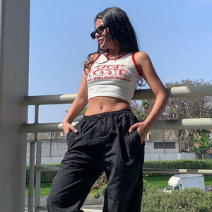 Vente en gros Été Designer <span class=keywords><strong>Noir</strong></span> Blanc Crop Top T Shirt Fashion Manches Longues <span class=keywords><strong>Corset</strong></span> Tops pour Femmes - Product Image 4