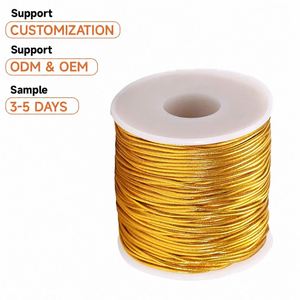 Cordón Elástico Metálico de 1 mm para Macramé, Hilo Elástico para Manualidades, Impermeable, para Envolver Regalos, Etiquetas Colgantes, Navidad - Product Image 1