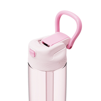 Bouteilles d'eau sportives personnalisées en Tritan avec logo, paille et double couvercle, idéales pour la gym, la randonnée et le camping, avec poignée pliable