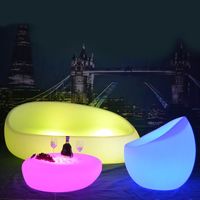 Tabouret de bar LED RGB commercial en plastique PE de haute qualité pour discothèques, événements, hôtels, projets de bars, vente en gros