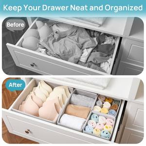 6pcs Portable Baby <b>Clothes</b> <b>Organizer</b> Small Clothing <b>Drawer</b> Storage Box Fabric Closet <b>Drawer</b> Storage Bins - Product Image 5