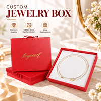 Boîte cadeau pour collier nœud papillon en perles avec logo, personnalisable en usine, forme carrée, motif circulaire, emballage de bijoux tendance avec pendentif en perles