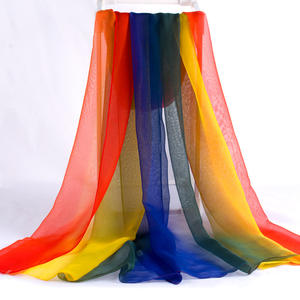 Écharpes dégradées de printemps et d'été Écharpes en gaze fine <span class=keywords><strong>Georgette</strong></span> Écharpes de danse corporelle Couleur assortie Écharpe de longueur moyenne - Product Image 4